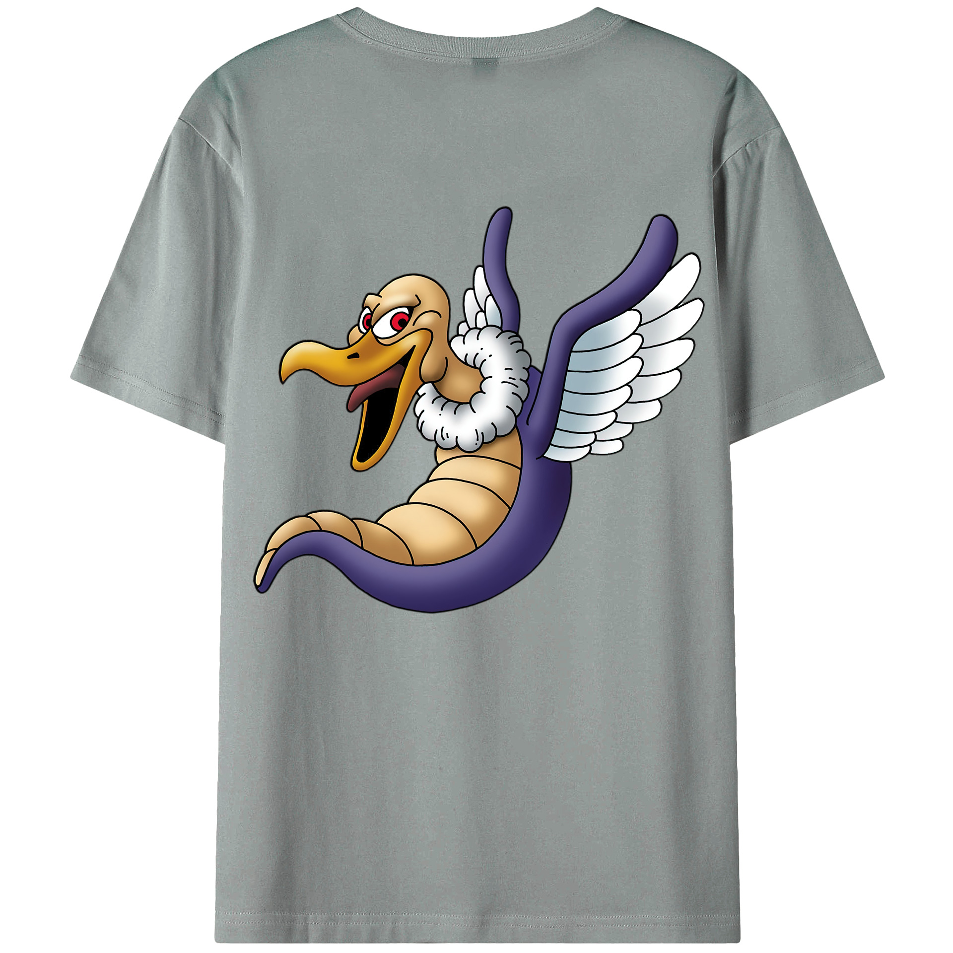 （画像用） ドラゴンクエスト Doragon Kuesuto Dragon Quest 綿100％ メンズ半袖Tシャツ（バックプリント） 通気性